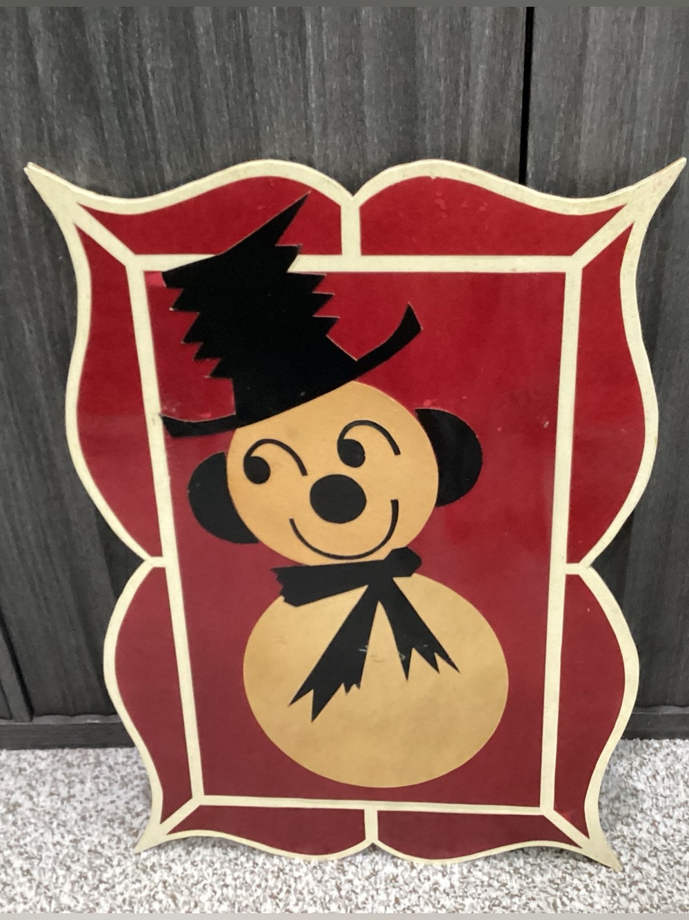 Vintage 1950s Christmas/Holiday wall hanging, decor. This has a stylized Retro